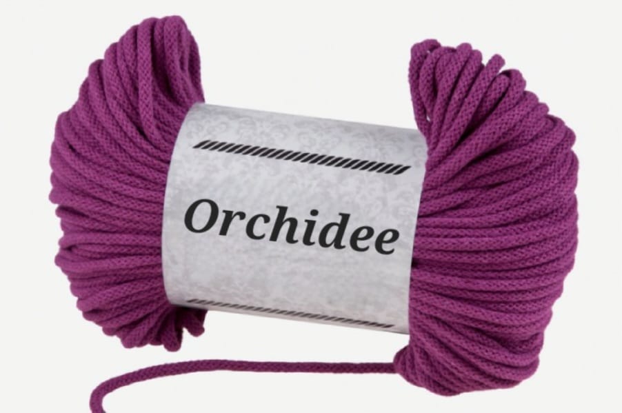 Garn-Farbmuster Orchidee für die Katzenhöhle Katzenkopf; kein Foto einer fertigen Höhle