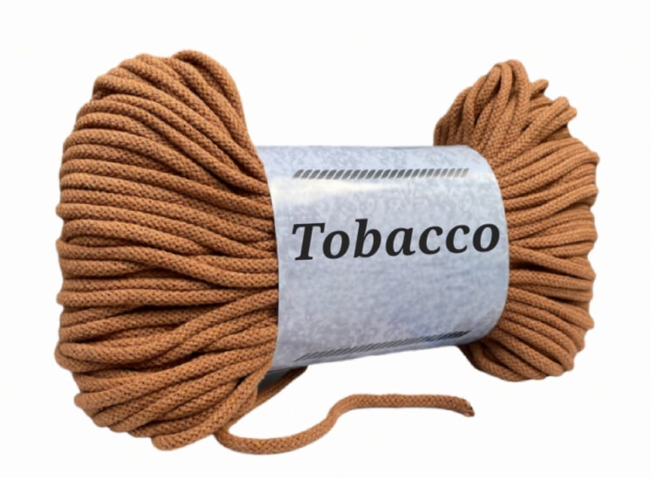Garn-Farbmuster Tobacco für die Katzenhöhle Katzenkopf; kein Foto einer fertigen Höhle