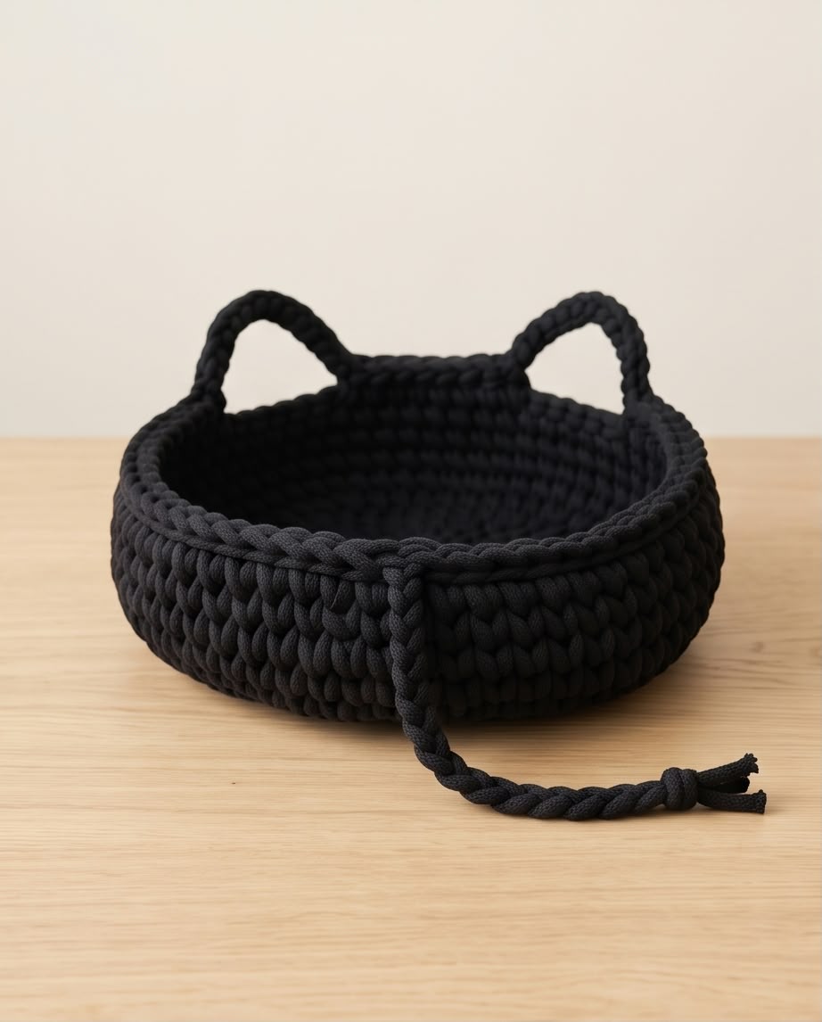 Katzenkorb mit Katzenohren – Vorderansicht