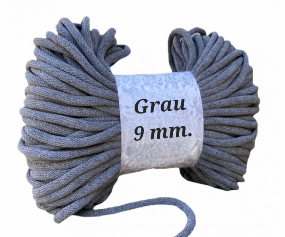 Garn-Farbmuster Grau, 9 mm Baumwollgarn