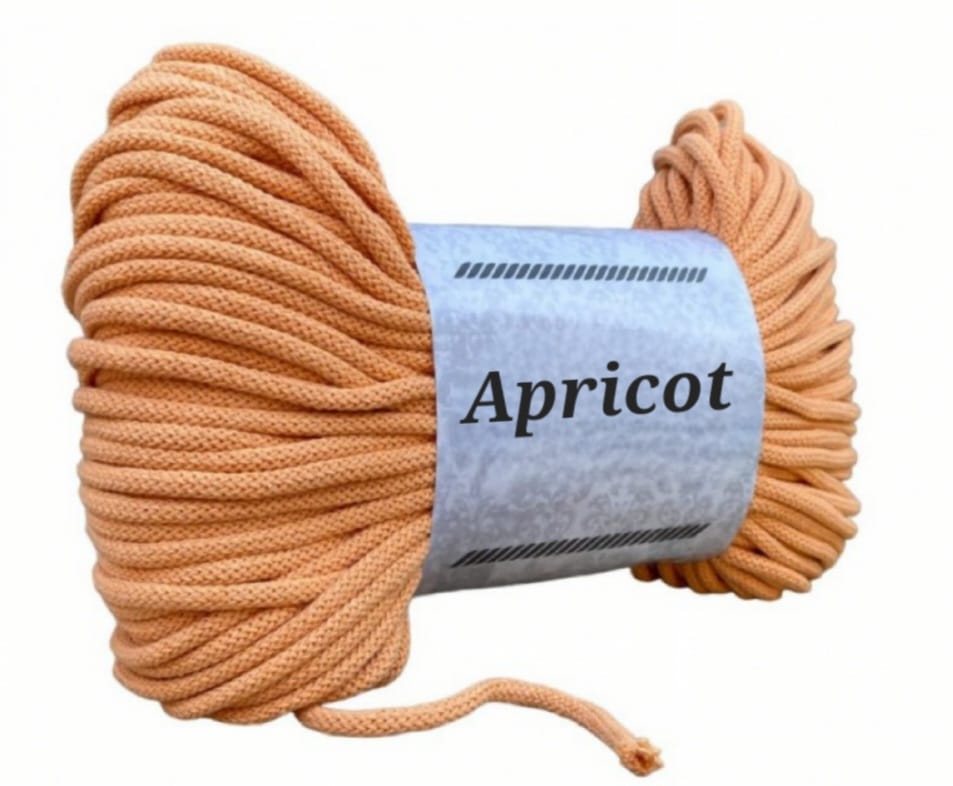 Garn-Farbmuster Apricot für die Katzenhöhle Katzenkopf; kein Foto einer fertigen Höhle