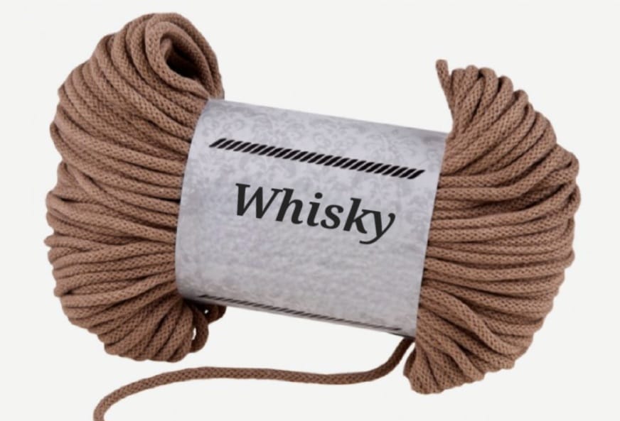 Garn-Farbmuster Whisky für die Katzenhöhle Katzenkopf; kein Foto einer fertigen Höhle