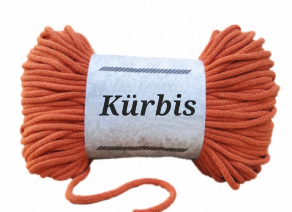 Garn-Farbmuster Kürbis für die Katzenhöhle Katzenkopf; kein Foto einer fertigen Höhle