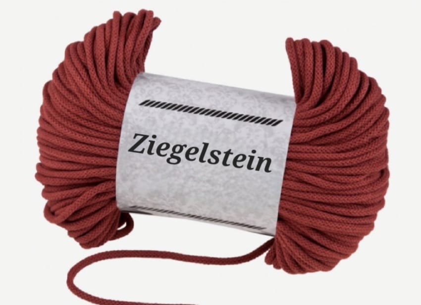 Garn-Farbmuster Ziegelstein für die Katzenhöhle Katzenkopf; kein Foto einer fertigen Höhle