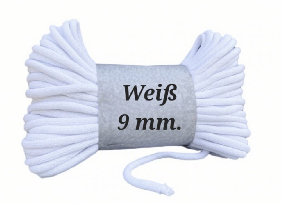 Garn-Farbmuster Weiß, 9 mm Baumwollgarn