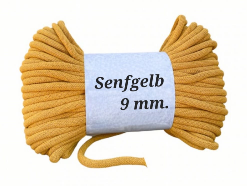 Garn-Farbmuster Senfgelb, 9 mm Baumwollgarn